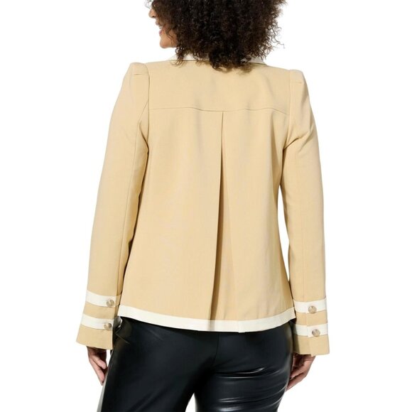 Kathy Ireland Fashion 360 Royal Diana Faux Ever Leather Trim Peacoat Size 1X NEW - Picture 3 of 9